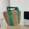 Summer Tote Bag Women Beach Straw Bags Vegetabiliska korg hinkar stor kapacitet semester vävda axelhandväskor lyxiga resor resor pursar 2304182d