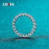 밴드 cosya 22 ct 여성을위한 Full Moissanite Row Sterling Sier d 화이트 골드 다이아몬드 반지 영원한 결혼식 고급 보석 AA230417