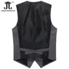 Gilets pour hommes Robe de mariée Marchandises de haute qualité Coton Costume de conception de mode pour hommes Gilet Gris Noir Haut de gamme Costume décontracté pour hommes d'affaires Gilet 230418