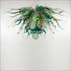 Chandeliers Mouth Blown Borosilicate Pendant Lamps Elegant Tiffany Stained Glass Chandelier LED Light