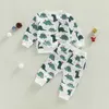 Sets 2022-10-10 0-3Years Toddler Baby Boy Girl 2Pcs Autumn Clothing Set Sleeve Animal Dinosaur Printed Top Long Pants