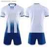 Verzamelbare DIY voetbalshirt volwassen kinderen aangepaste korte Seve voetbal trainingspak voetbaluniform mannen jongens voetbalkleding set kind sportkleding Q231118