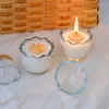 Świece uchwyt szklany do świec woskowych wazonów środkowe elementy Clear Home Decor Wystrój kuchenny salon (kształt jaj)