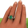 14K guld smycken grön smaragd ring för kvinnor bague diamant bizuteria anillos de ren smaragd ädelsten 14k guldring för kvinnor y1671684