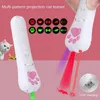 Cat Toys Gout Toy Dog Rod Laser Pointer Pattern Projection Infrared Light Purple Pet Animal USB Rechargeable LED 5 Red
