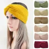 Autumn Winter Thicken Sticking Woolen Wide Pannband för kvinnor Plush Fodrade headwrap turban hårband Håll varma kvinnliga öronvärmare