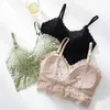 Bras CINVIK Women Lace Bras Top Comfortable Bralette Solid Color Beauty Back Underwear Sexy Vest Female Add pad Wireless Bra Lingerie P230417