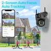 Caméras vidéo d'action sportive 4K 8MP HD Wifi PTZ Caméra extérieure 4MP Double objectif Écran AI Suivi automatique IP CCTV Audio Surveillance P2P iCSee 231117