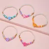 Bettelarmbänder 5 Teile / satz Handgemachte Blume Weiße Perlen Armband Für Mädchen Kinder Freundschaftsfeier Geburtstag Schmuck Geschenk