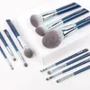 Conjunto de pincéis de maquiagem MyDestiny Azure Blue 11pcs Kit de fibra super macia, pincel de pó para sombra e base FaceEye de alta qualidade