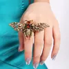 Kleurrijke Kristallen Steen Ingelegd Anti Goud Kleur Metalen Bijenringen Elastisch Verstelbare Vingerring Mode Dames Feestsieraden Mode-sieradenRingen crystal bee ring bee