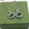 Hangerkettingen High-end g Twist 925 Zilver Letter Gu Ontwerpers Sieraden Liefde voor Heren Dames Juweliers Originele verpakking