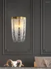 벽 램프 크리스탈 체인 sconces는 엘 복도 조명으로 장식 된 거실에서 조명됩니다.