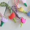 3D-Blumenanhänger, gewebter Schlüsselanhänger, Party in niedlicher Tulpentasche, Ornamenten, Accessoires, Schlüsselanhänger