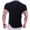 T-shirts T-shirts voor heren Casual Solid Solid Short Sleeve T-Shirt Men Gym Fitness Sport Cotton Shirt Male Bodybuilding Skinny T-shirt Summer Training Kleding 230418