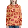 Bluzy damskie niestandardowe kreskówkowe usta drukują kobiety jesienne bluzy harajuku urocze kawaii tops pullover streetwear para