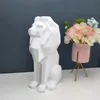 Decorative Objects Figurines Statue Lion Sculpture Resin Figurines Animal Nordic Home Decor Geometric Tabletop Resin Home Decoration Living Room 231117