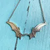 Colares pendentes Goth Vampire Vintage Bat Wings Pingente Cobrar Colar Christmas Witchy Prese