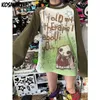 Женская футболка Kosahiki Y2K Эстетическая футболка с длинным рукавом женская панк-буква галстук краситель мультфильм.