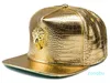 Casquette à bille réglable pour hommes et femmes, chapeaux hip-hop en cuir PU, en cuir de Grain de Crocodile