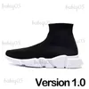 Designer sock shoes men women Graffiti White Black Red Beige Pink Clear Sole Lace-up Neon Yellow socks speed runner trainers flat platform sneakers T231118