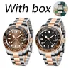 designer Dhgate Mens watch movement GMT watchs for men waterproof luminous automatic Super BP Factory 904L stainless steel strap sapphire calendar root Beer watch