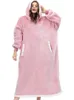 Hoodies das mulheres camisolas com capuz cobertor inverno lã quente querida oversized longo com mangas feminino moda pelúcia 231118
