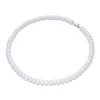 Pendanthalsband Dainashi 925 Sterling Silver AAAA 8-9mm White Bread Beads Freshwater Pearl Necklace Chain Fine Gift for Women 40cm 45cm 50cm231118