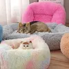 kennels pens Soft Long Plush Pet Cat Bed House Cats Dog Mat Winter Warm Square Sleeping Dogs Puppy Nest Pet Cushion Portable For Pet Cats Bed 231117