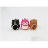 Party Favor Lovely Animal Owl LED Flashlight Keychain Keyring med ljudleksaker Kids födelsedagspresenter Främjande souvenir za4555 drop del dhqcw