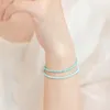 Strand Very Fine 2mm Natural Turquoise Bracelet Womens Single Circle Beaded 14k Gold Plated Handmade Jewelry