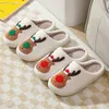 Slippers Women Winter Fluffy Fur Slippers Plush Fleece Flat Christmas Elk Cotton Slippers Indoor Slippers for Couple Cartoon Cotton Shoes 230418