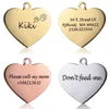 Dog Collars Leashes ID Heart shaped Label Customization Personalized Cat Necklace Pendant Carved Pet Charm Supplies 231117