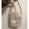 イブニングバッグブランドデザイナーハンドバッグ手作りビーズレトロパールバッグ織り女性の斜めの携帯電話バケツクラッチ