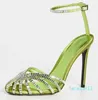 Penelope Sandals Shoes White Crystal Strappy Leather Alevi Milano Stiletto Heel Logo-Egraved