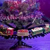 Decorações de Natal Decoração de Árvore de Natal Trem Trilho Quadro Carro Ferroviário com Som Light Rail Car Presentes de Natal Trem de Natal Brinquedos Elétricos 231117