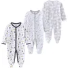 Barboteuses 0-12 mois bébé barboteuses né filles garçons 100% coton vêtements de longue Sheeve 1/2/3 pièce vêtements pour bébés pyjamas salopette 230418