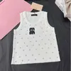 Kobiety z czołgów Camis Projektantka American Women Clothing Letter Haftery Designer Tank Top Luksusowy diamentowy rękaw