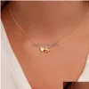 Anhänger Halsketten 6mm Herz Zierliche Initiale DIY Halskette Gold Farbe Brief Choker Für Frauen Anhänger Schmuck Geschenk Drop Liefern dhgarden Otuhi