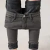 Женские джинсы, зимние женские теплые бархатные 2023, повседневные женские эластичные брюки, женские джинсовые брюки Y2K, мягкие флисовые леггинсы 231117