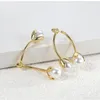 Baumeln Sie Ohrringe Art und Weise französische Perlen-Blumen-Ohrringeemperament Senior Vintage-Stil High-End-Schmuck
