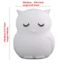 Lâmpadas Sombras Owl Led Night Light Touch Sensor Remote Control 9 Cores Timer advertível Lâmpada noturna de silicone recarregável para crianças Presente de bebê 230418