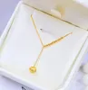 Chaînes sourire pur 18K or collier pendentif réel AU750 femmes bijoux fins cadeaux de fête Y forme chaîne ajuster XL0010