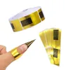 Unhas Falsas 500 pcs Francês Prego Forma Dicas Acrílico UV Gel Extensão Curl Builder Adesivo Guia de Arte Molde Manicure DIY Tool6853047