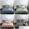 Bedding Sets Euro America Plain King Queen Size Set Twin Fl Ab Double-Sided Design Single Double Bed Duvet Er Drop Delivery Home Gar Dhzml