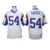 Moive Football Blue Mountain State Jersey 7 Alex Moran 54 Thad Castle College Home Blue White white 스포츠 팬을위한 스티치 된 통기성 대학 자수