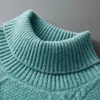 Męskie swetry klasyczne ubrania męskie Turtleeck Swetery jesienne zima 100% merynosowe wełny dzianiny pullover długie rękawy ciepłe luźne topy s-3xl 231118