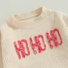 Pullover 0 6y barn baby flickor pojkar stickade tröja hösten vinterkläder långärmad crewneck bokstäver mjuka varma stickkläder toppar 231117