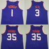 Valley City Kevin Durant Basketball Jerseys 35 zarobił Devin Booker 1 Bradley Beal 3 Wszystkie zszyte oddychające oświadczenie dla fanów sportu zespół Black White Purple Men Sale