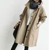 Women's Jackets Women Fashion Trench Coat Spring Autumn Casual Hooded Medium Long Overcoat Loose Windproof Korean Trendy Large Size 230418